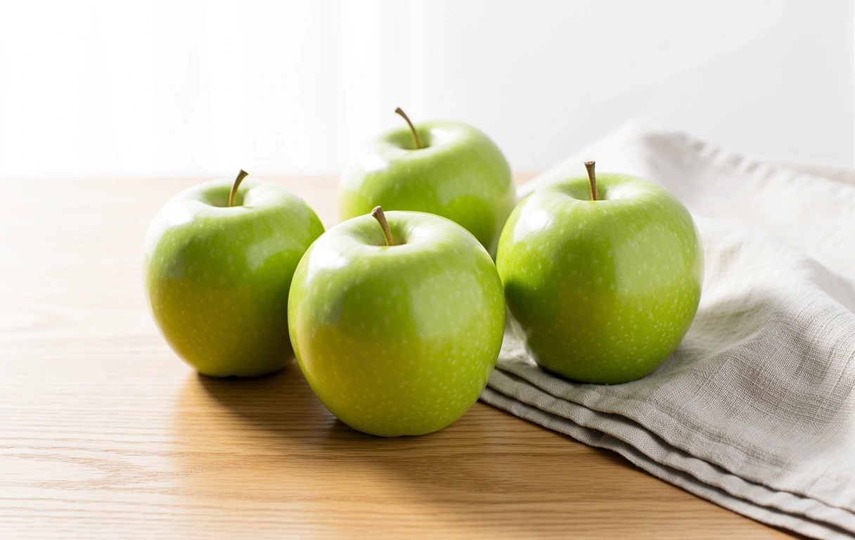 Frische Äpfel auf einem Holztisch